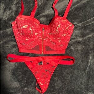 Victoria's Secret Red Lace Set